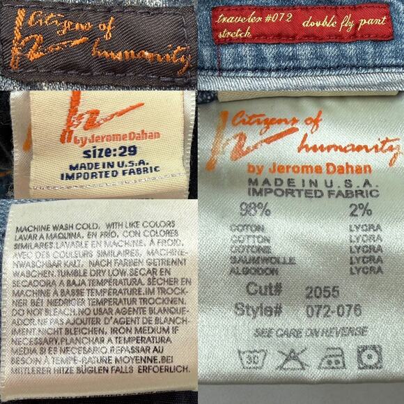 Citizens of Humanity Traveler 072 Double Fly Jeans Size 29 Low Rise Y2K Flare - Picture 15 of 16